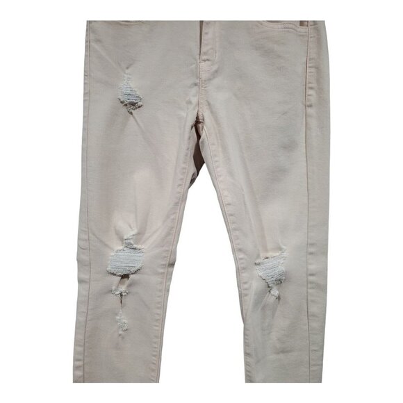 Kancan Juniors Light Pink Distressed Skinny Stretch Jeans Style Estillo Sz 7/27 - Picture 5 of 11